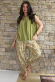 Elsie Pure Cotton Cap Sleeve Blouse Olive